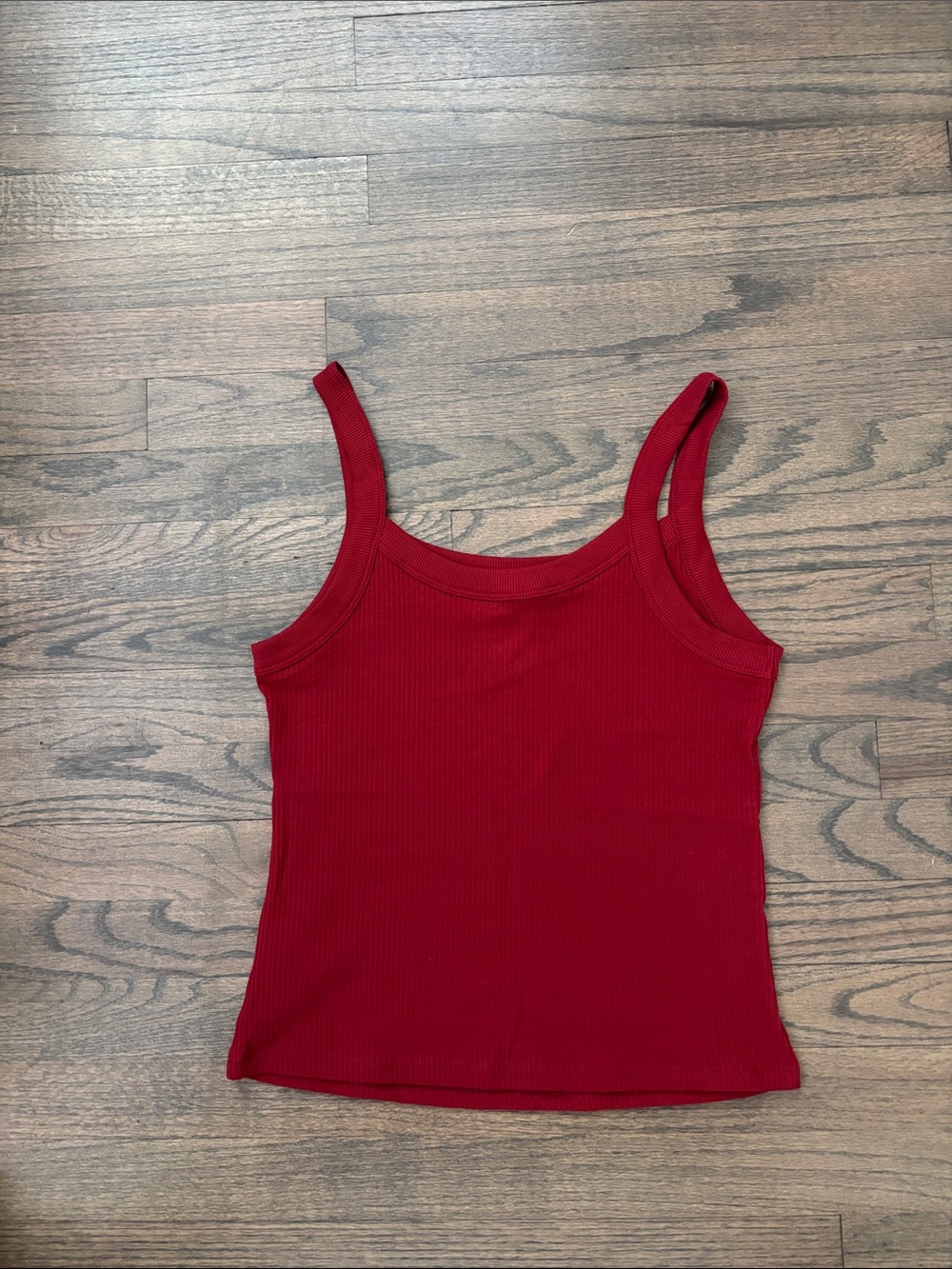 SO Red Ribbed Tank Cami